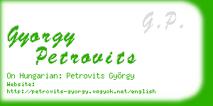 gyorgy petrovits business card