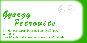 gyorgy petrovits business card